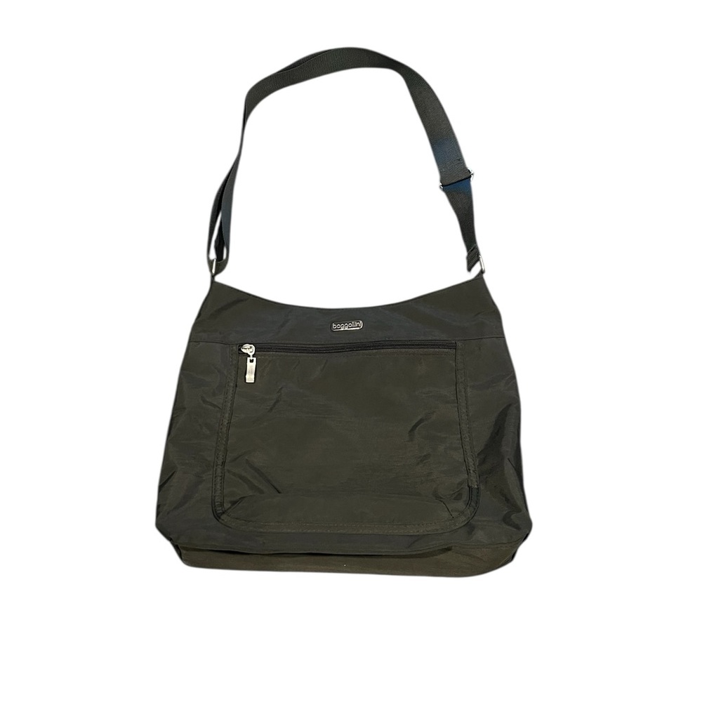 Baggallini Hobo Slip Pocket Travel Bag Purse Gray Slate Crossbody Shoulder